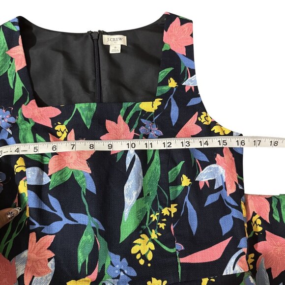 J. Crew Womens Floral Basket Weave Sleeveless Square Neck Mini Dress Size 2 - Picture 6 of 11